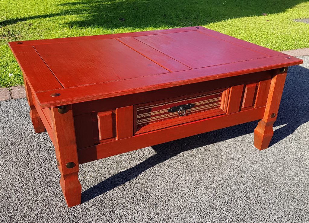 Red Coffee table with drawer